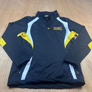 Army Performance Mens Quarter Zip Pullover Black Yellow Size S Polyester